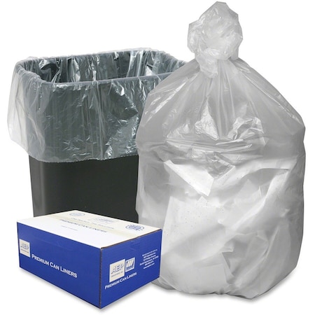 Webster 16 gal Trash Bags, 0.24 mil (6 Micron), Natural WBIGNT2433